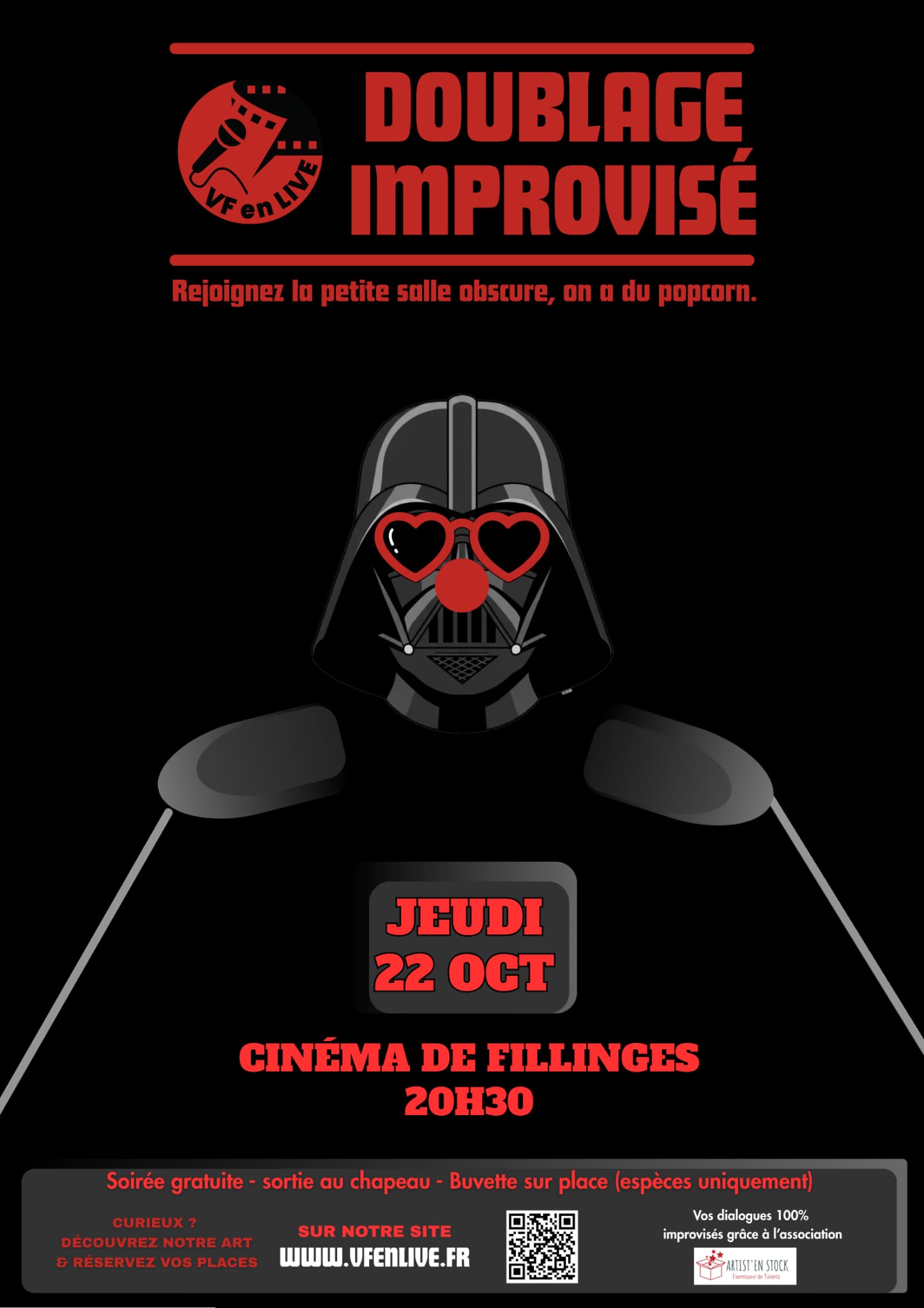 Affiche du spectacle Soirée Doublage Improvisé