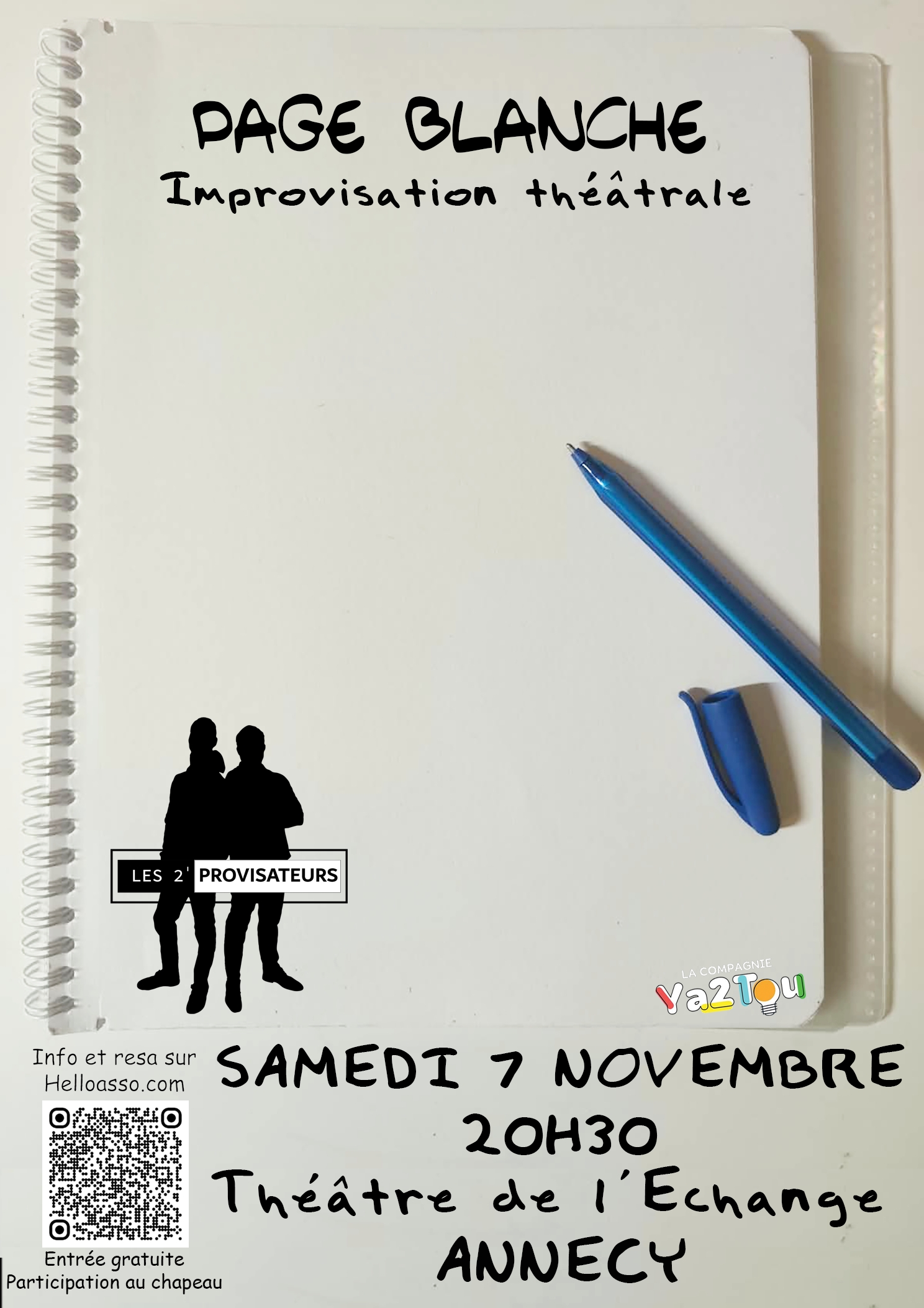 Affiche du spectacle Page Blanche