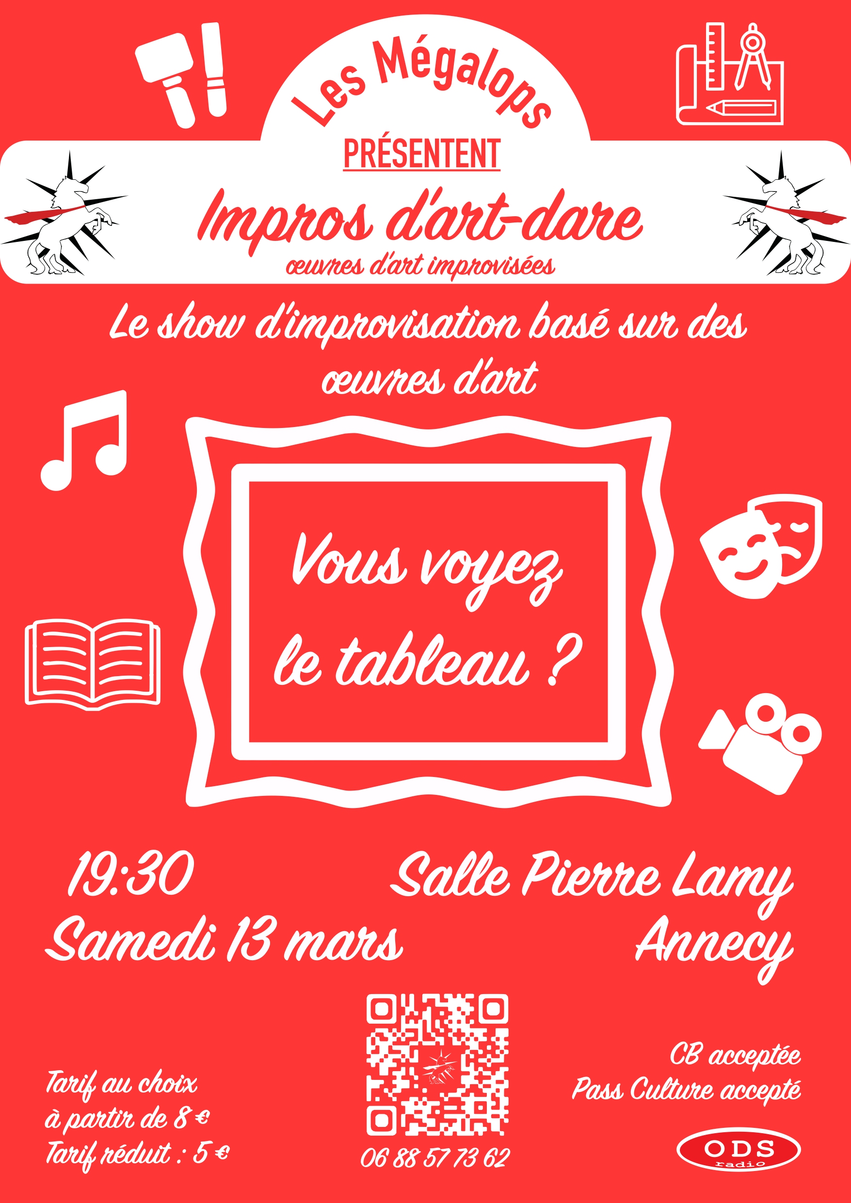 Affiche du spectacle Impros d'art-dare : Œuvres d'art improvisent