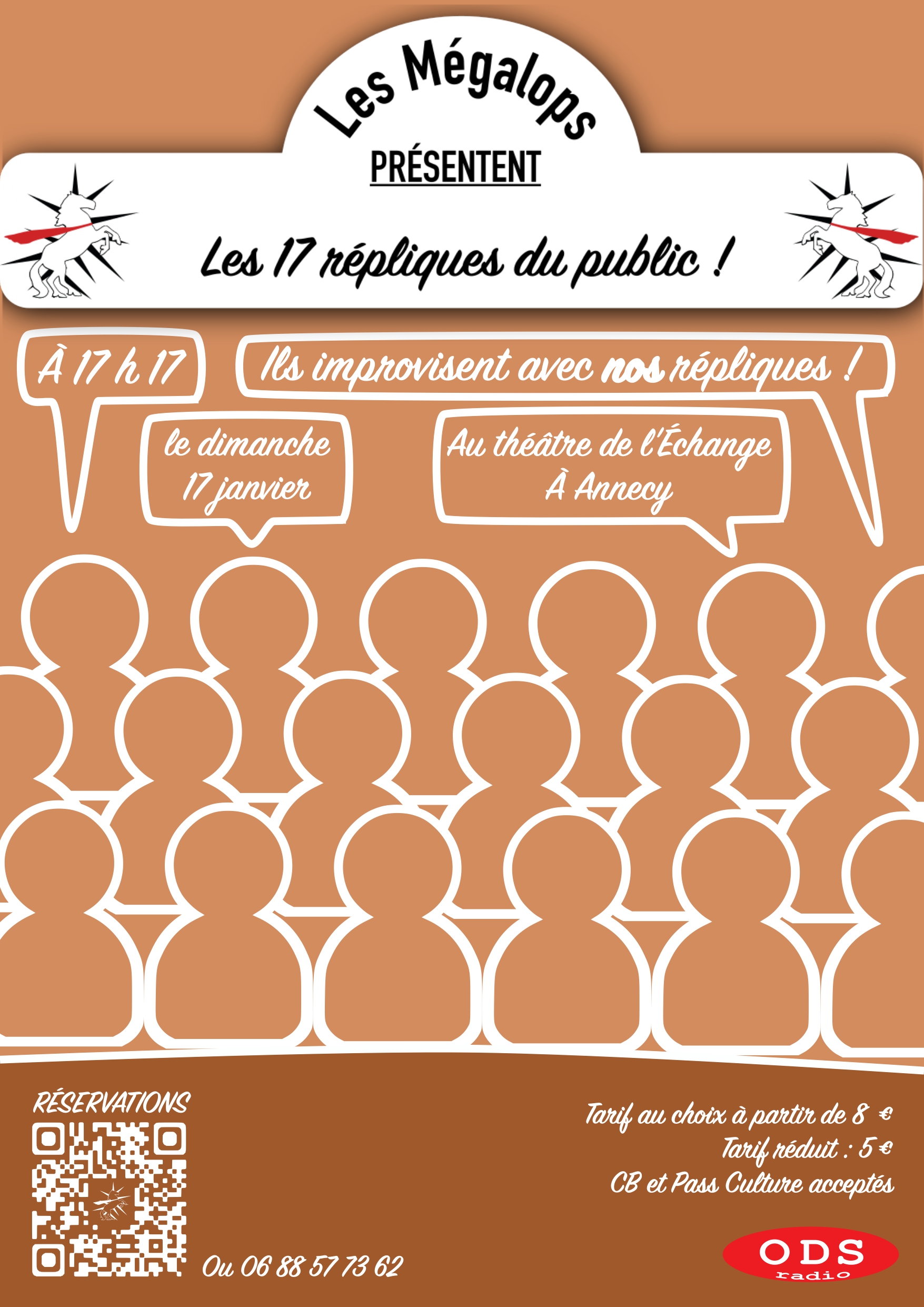 Affiche du spectacle Les 17 de l'impro : Les 17 répliques du public